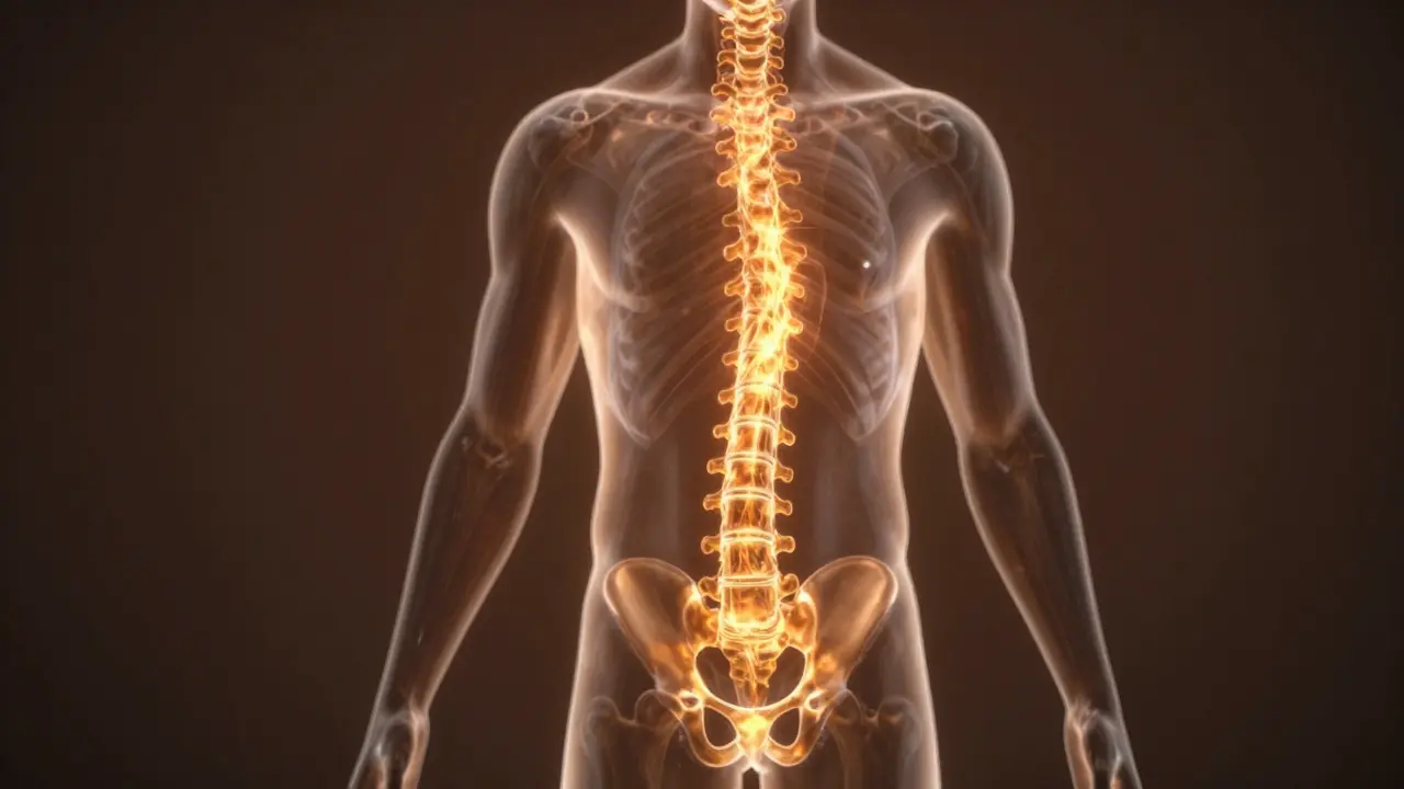 Vizualizace pohybu energie z pánve nahoru po páteři při mikrokosmickém dýchání.