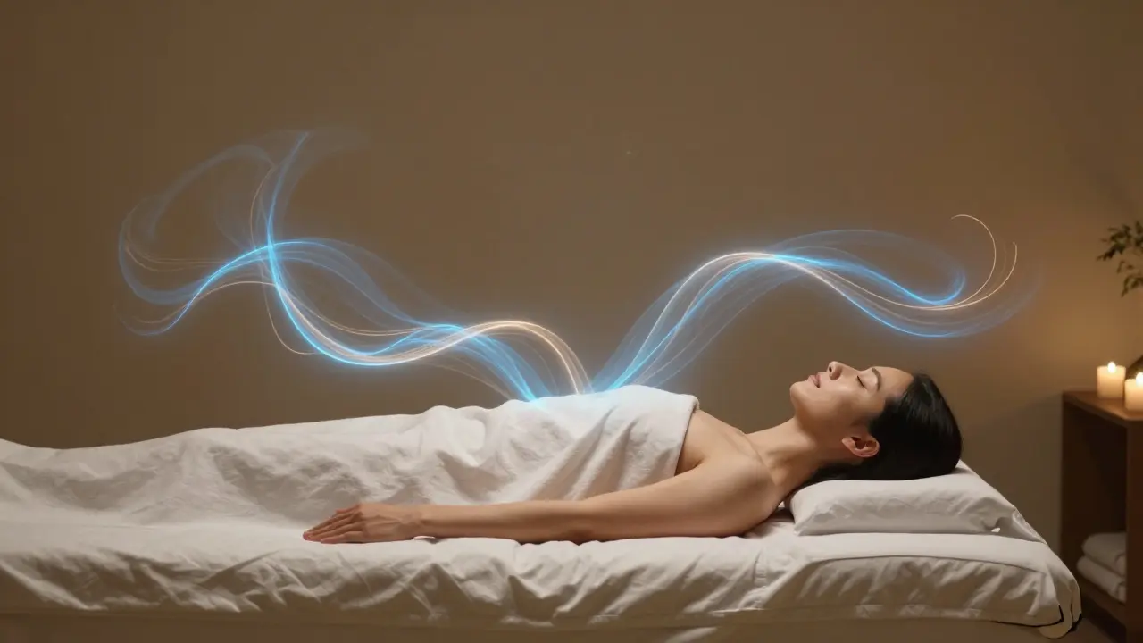 Abstraktní zobrazení relaxace a dýchacích technik