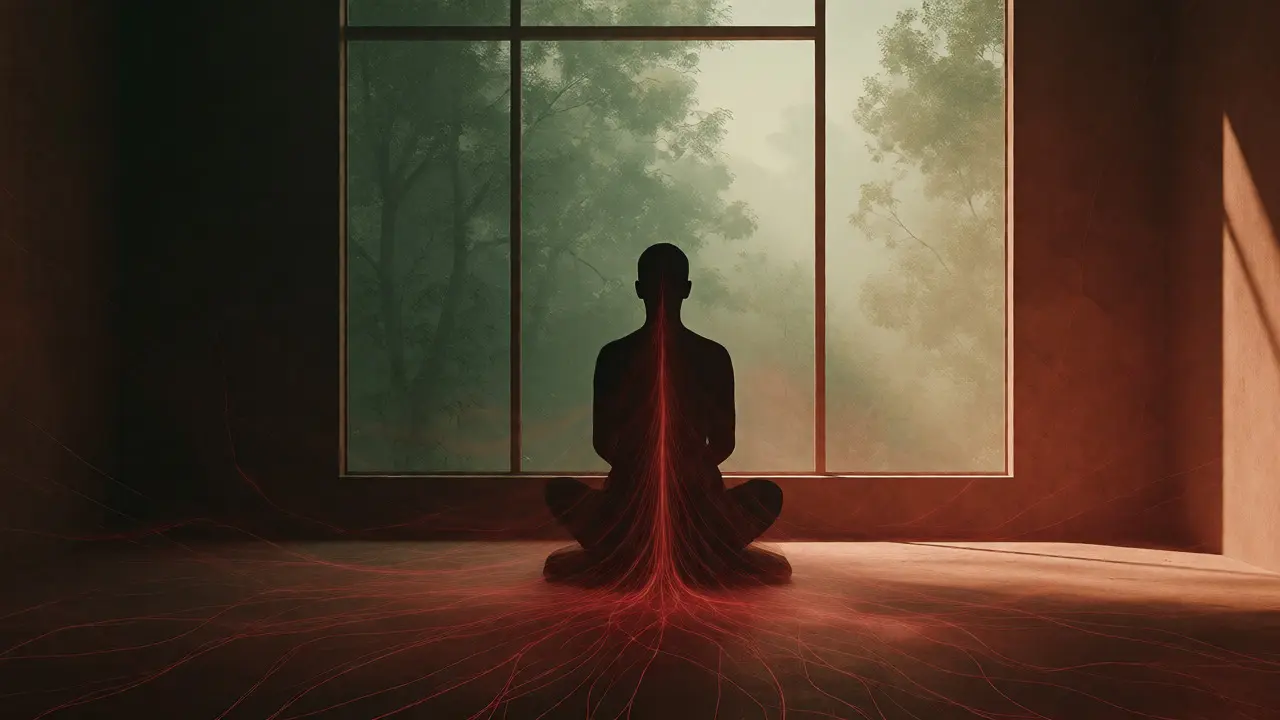 Vizualizace uzemnění energie do země při meditaci